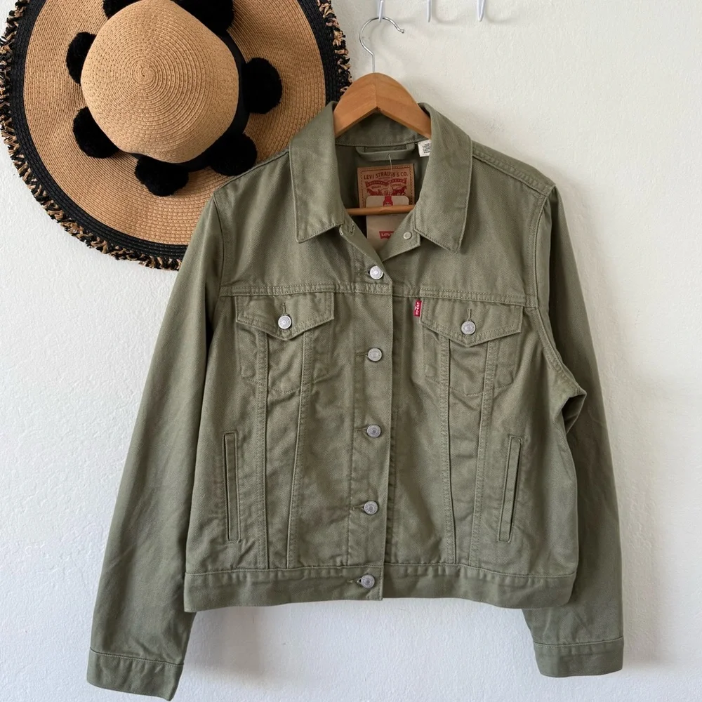 Levi's Olive Green Women's Jean Jacket - Picture 3 of 13